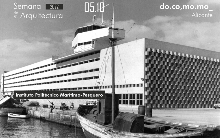 Colocación de placa Docomomo. Instituto Politécnico Marítimo Pesquero de Alicante. Luis Laorga y José López