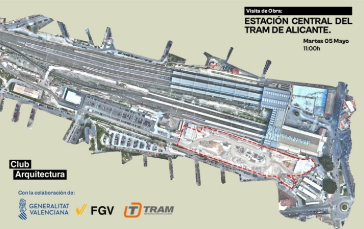 Visita a las obras de la Estación Central del TRAM de Alicante